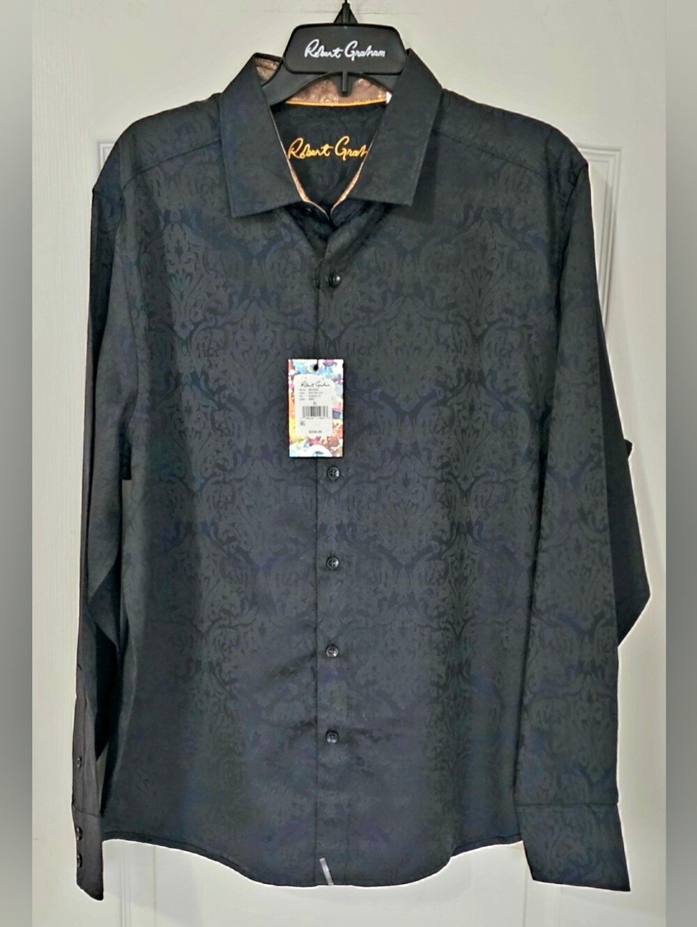 Robert Graham Blue Jacquard-Pattern Dress Shirt Sizes M,L,XL,2XL. New With Tags.